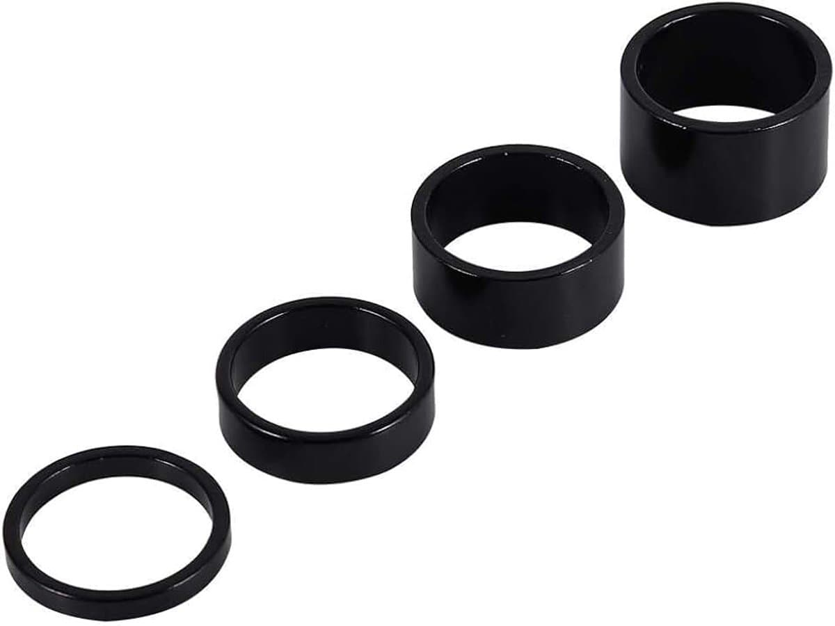 Stem Headset Spacer Headset Aluminum Alloy 28.6mm Bicycle Front Stem Fork Washer Set for Bike Road Bikes, 4Pcs/Set 5mm/10mm/15mm/20mm