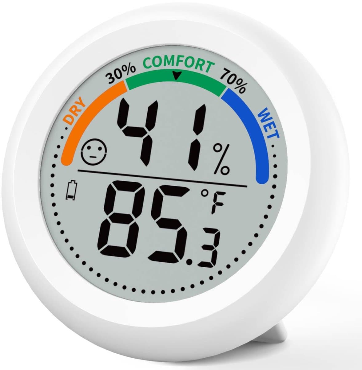 Thijox - Digitale Thermometer en Hygrometer voor Thuis - Nauwkeurige Temperatuur- en Vochtigheidsmonitor met Comfortindicator en Groot Display voor Ba