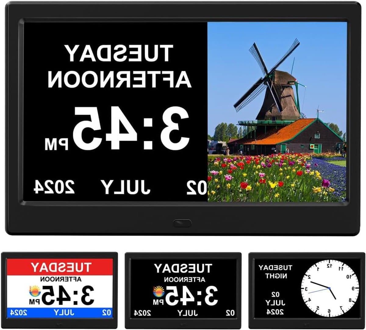 Digitale Klok - Ouderen Kalender - Medicatie Herinnering - Extra Groot Display - 10.1 Inch - Wit