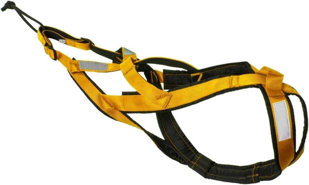 Honden Mushing Harnas - Trek harnas hond - Sportieve hondentraining - X-back constructie - Maat M - Geel