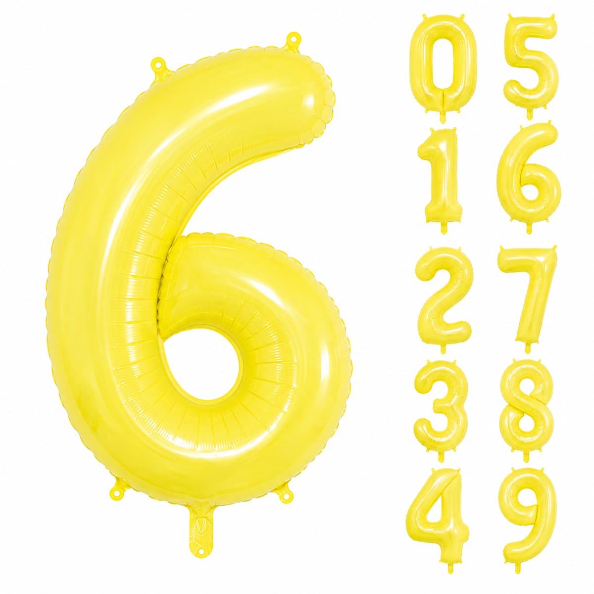 Fienosa Geel Cijfer 6 Ballon 101 CM - Nummer 6 - Cijferballon - XL Folieballon - Helium Ballon - Feestversiering - Verjaardag - Leeftijd - Getal