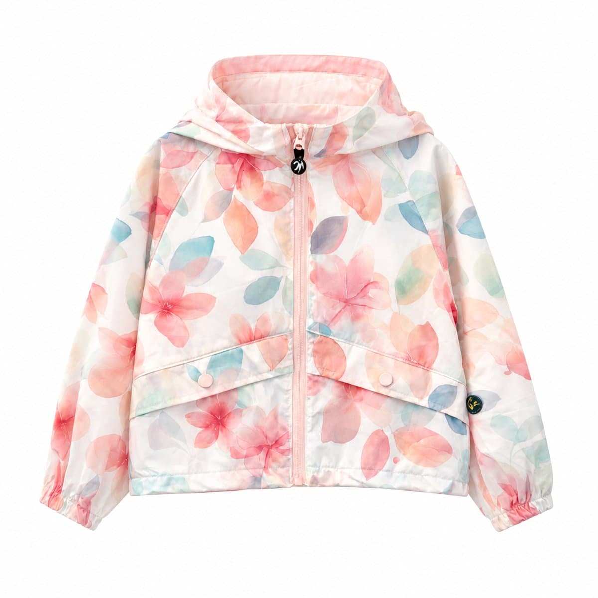 Ducksday - Jas - Windstopper - Waterafstotend - Unisex - Bliss - bloemen - herfst - Back to school - 92/98 - 2 jaar