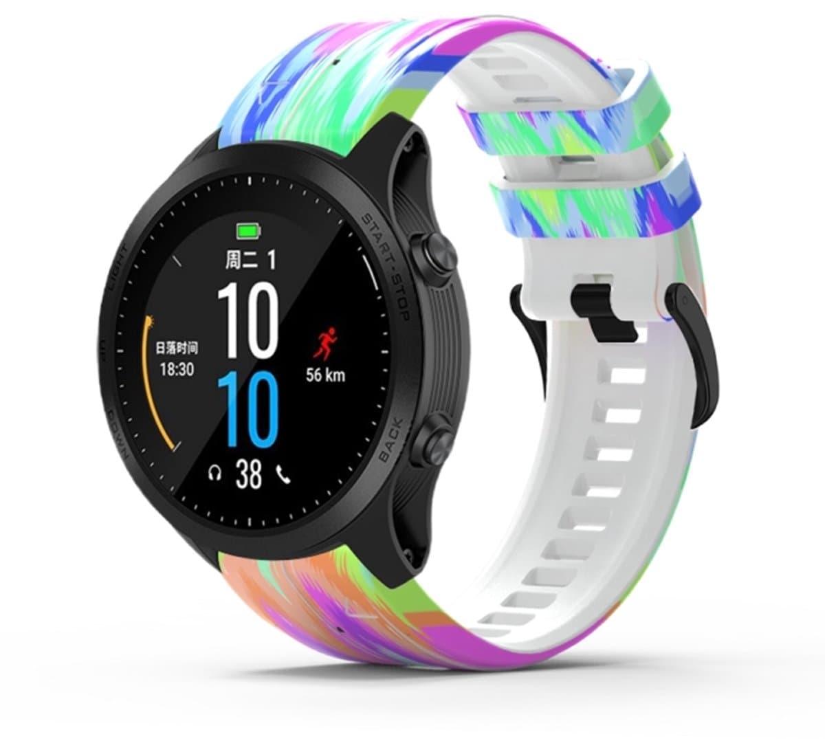 Voor Garmin Tactix 7 Pro / Fenix 7X / 6X Pro Printing Quick Release siliconen horlogeband (kleurrijk)