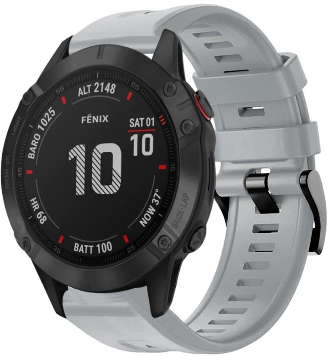 Voor Garmin Fenix 6 Pro GPS Metalen Gesp Effen Kleur Siliconen Horlogeband (Grijs)