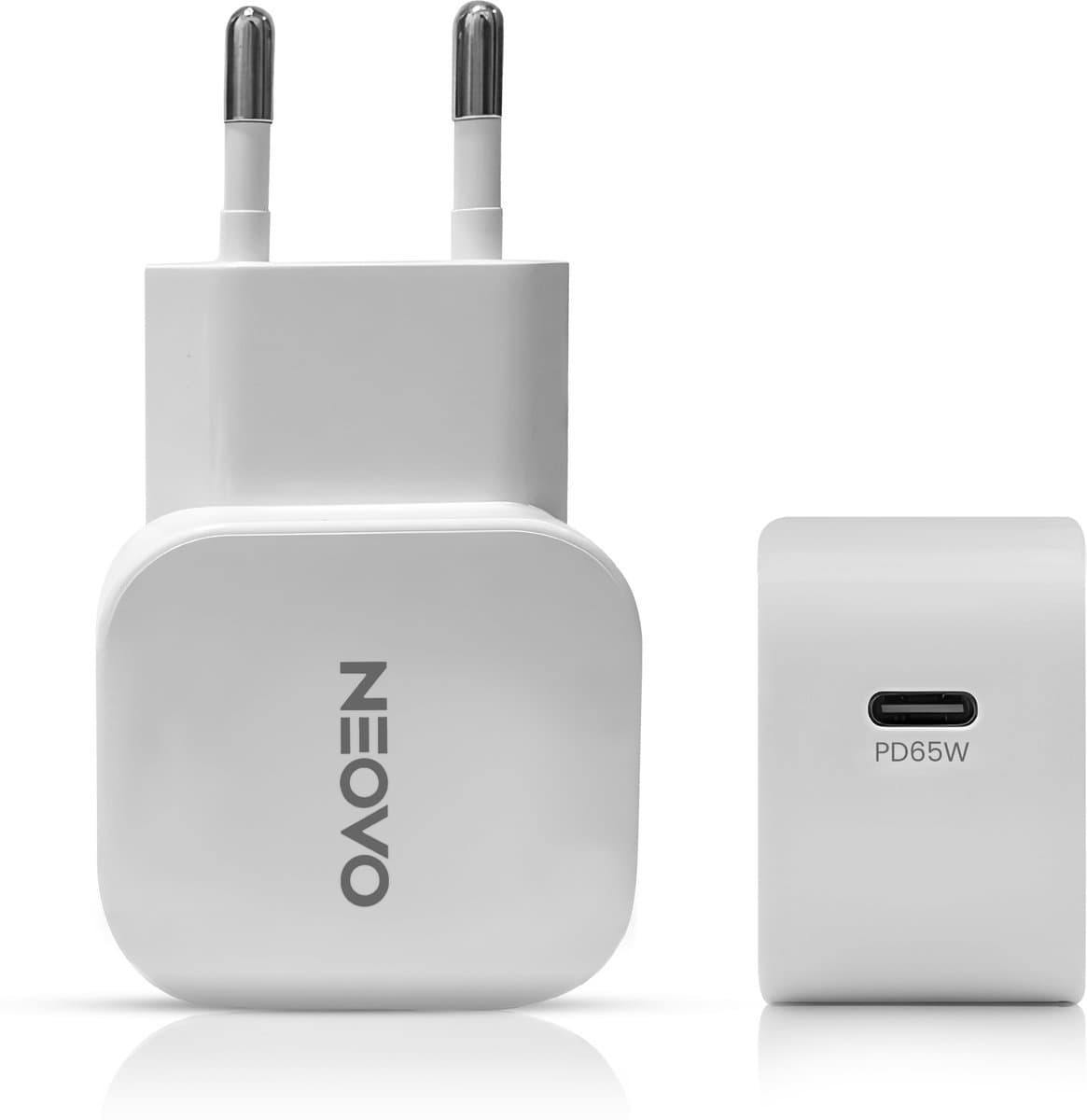 NEOVO 65W USB-C snel oplader met 240W USB-C Kabel – iPhone 17/16/15 Oplader – Samsung S26/S25/S24