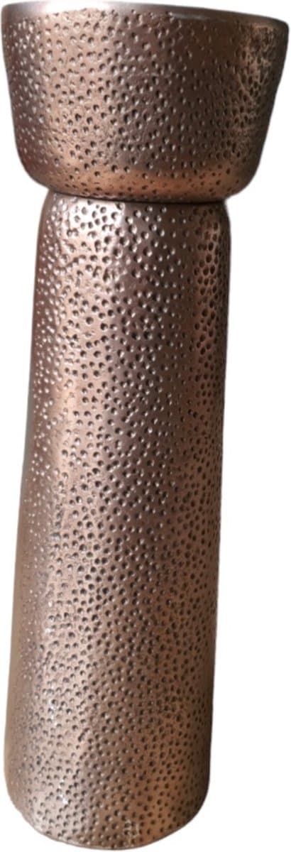 Casa Vivante Dakota Kandelaar - H33 x Ø10,5 cm - Aluminium - Antiek Koper