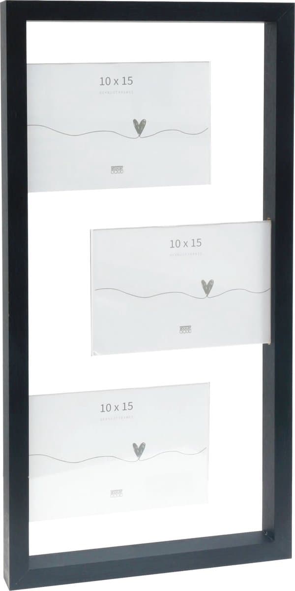 Deknudt Frames multifotolijst S68UA2 P3 - zwart - mdf/kunststof - 3x 10x15
