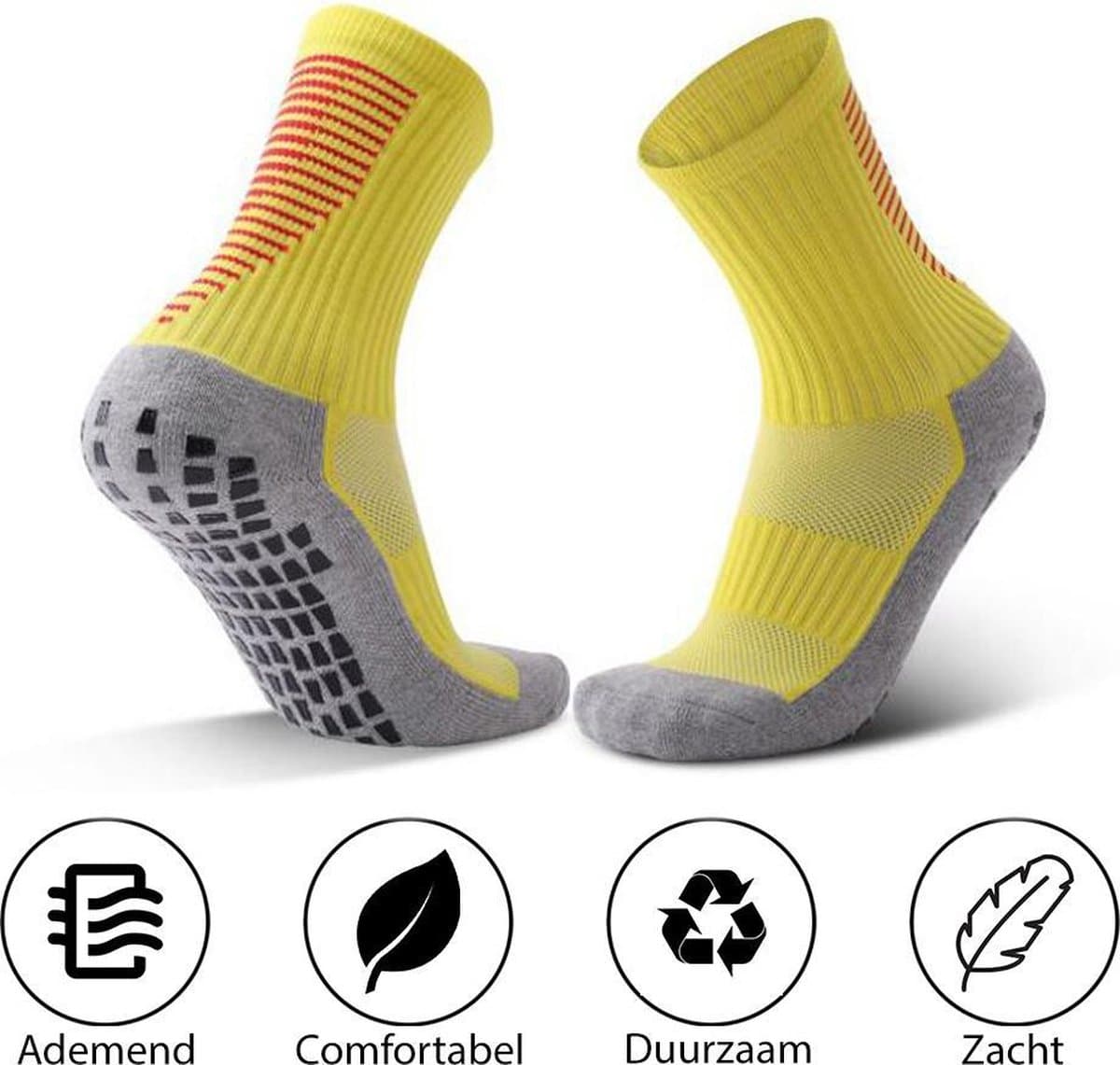 MyStand® Gripsokken Voetbal Sport Grip Sokken Anti Blaren Unisex One Size - Geel