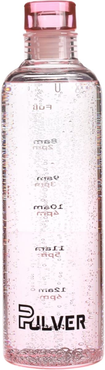 Pulver - Glazen Drinkfles Drinkfles – BPA Vrij – 500 ml - Waterfles met draaidop – Drinkfles – lek vrij - thee / koffie - healthy - Roze