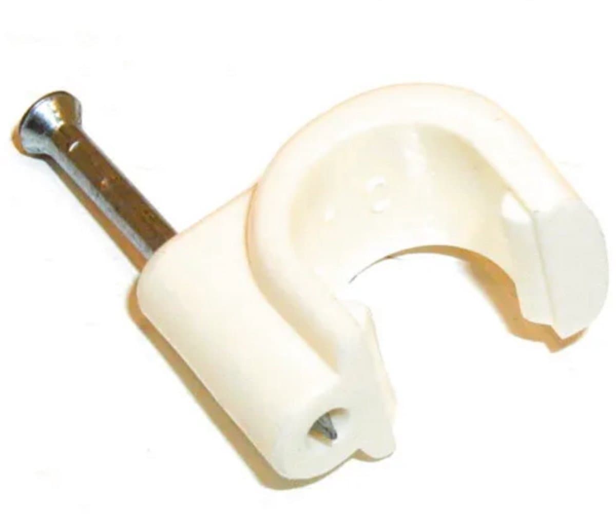Tack spijkerclip 9mm 100 stuks in doos wit