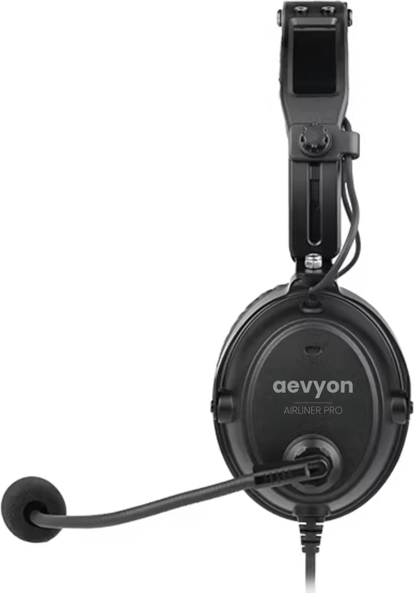 AEVYON SkySonic+ ANR Actieve Noise Cancelling PilotenHeadset GA plug Bluetooth Zwart