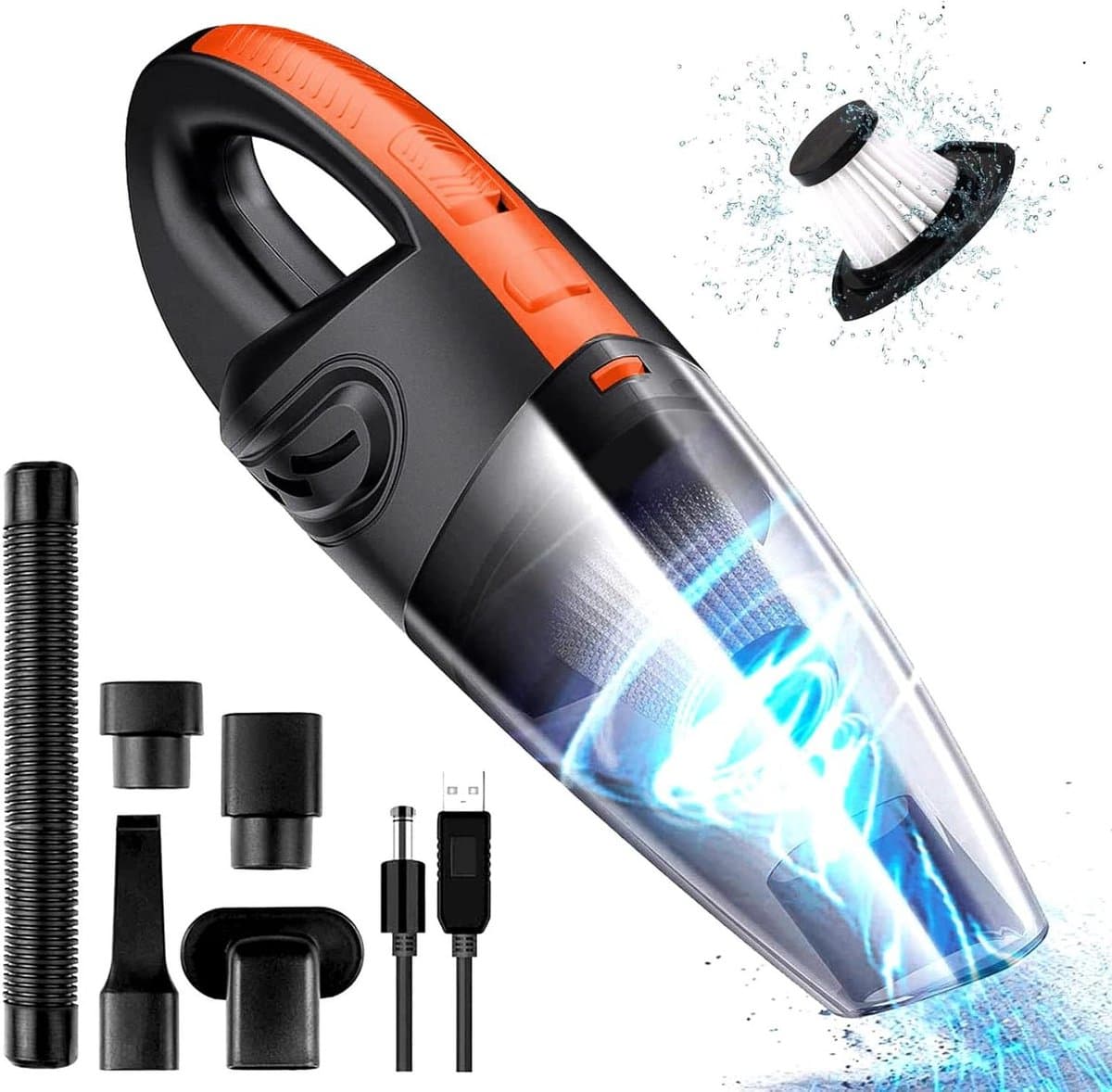 Batterij Draadloze Handstofzuiger - 120W 2200mA - Nat & Droog - Snel opladen - Auto Thuis Huisdier Haar