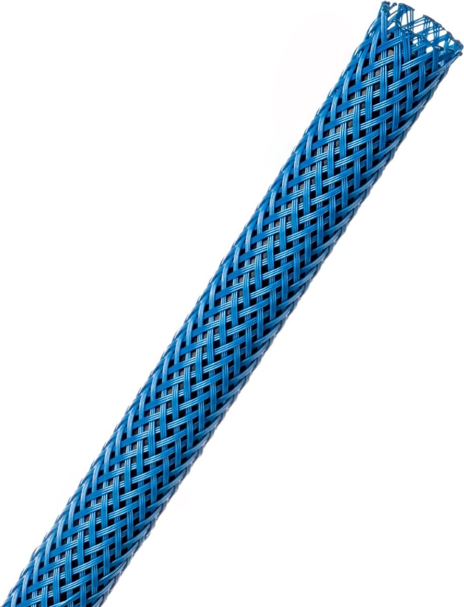 Techflex-PTN0.13BL-Kabelsok-Kabelsleeve-Kabelbeschermer-Kabel Management–Kabelkous-Kabelmantel-1.2-2.44mm-Kleur: Blauw-lengte:33 mtr