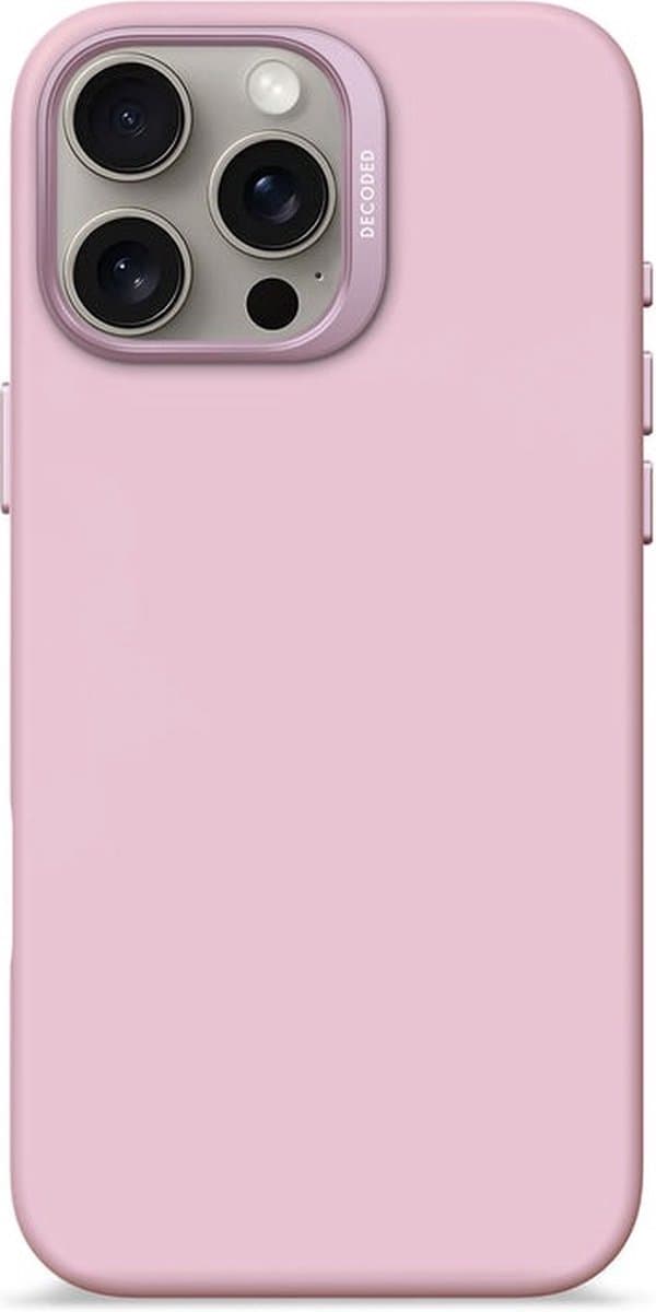 DECODED Siliconen Hoesje Geschikt voor iPhone 16 Pro Max - Premium Soft-Touch Materiaal - Antibacteriële Coating - Geschikt voor MagSafe - Lilac Paars