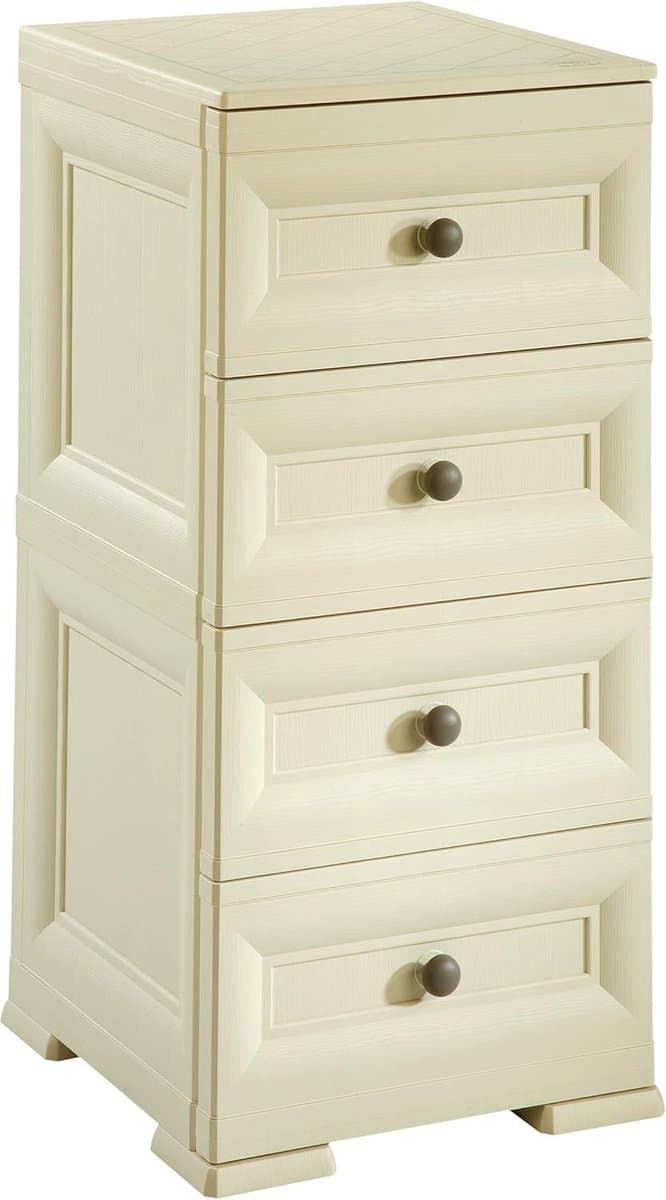 Smal Omnimodus Ladenkast met 4 Laden - 40 x 43 x 85,5 cm - Crèmekleurig