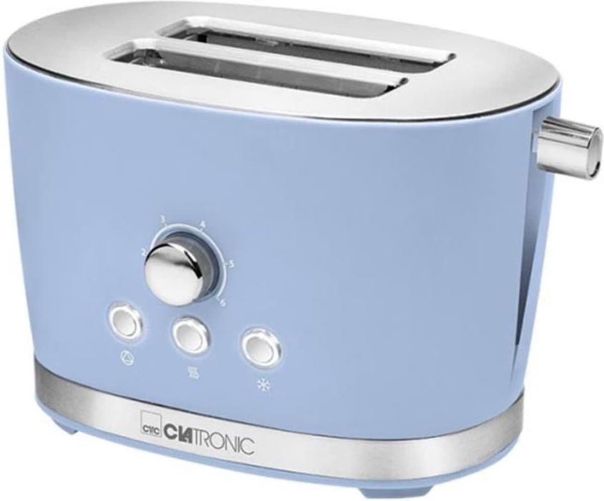 Clatronic TA 3690 - Broodrooster - 2 sleuven - 850 W -Retro Blauw