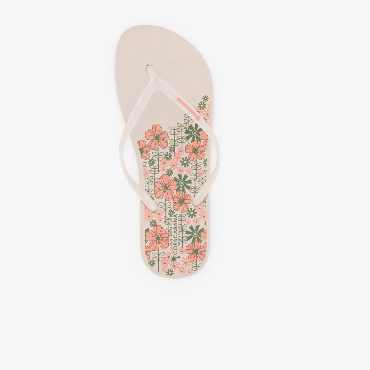 Copacabana dames teenslippers met bloemen beige - Maat 41/42
