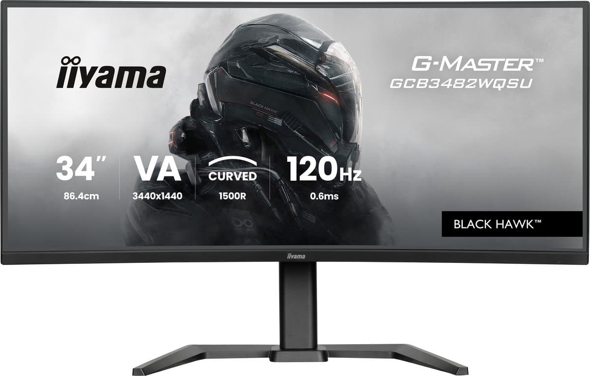 iiyama G-Master GCB3482WQSU-B1 Black Hawk - 34 inch - WQHD - VA - 120 Hz - Verstelbaar - Curved