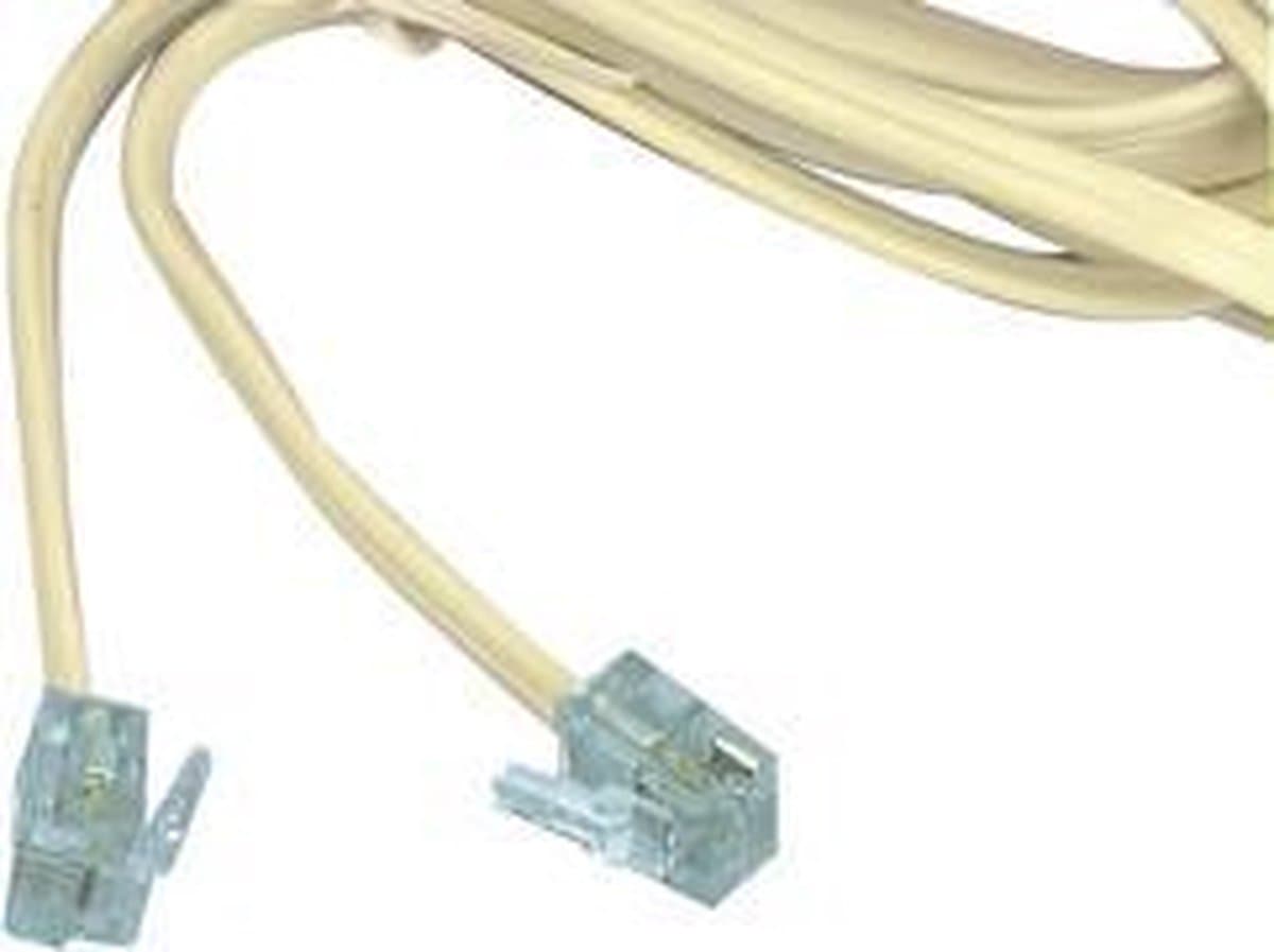 Easyfiks Telefoon Kabel RJ11 6p4c Male - RJ11 6p4c Male 10.0 Meter, Wit BME853