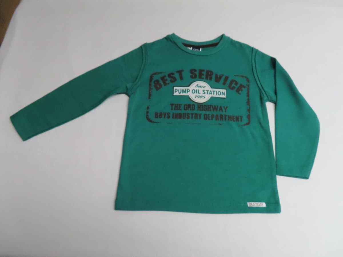 T shirt met lange mouwen - Jongens - Groen -Pump oil station - 4 jaar 104