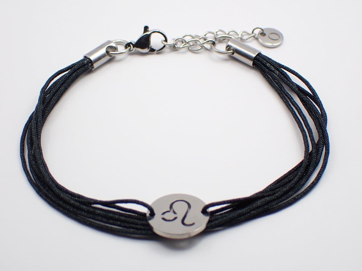 Colure® armband sterrenbeeld Leeuw zwart koord