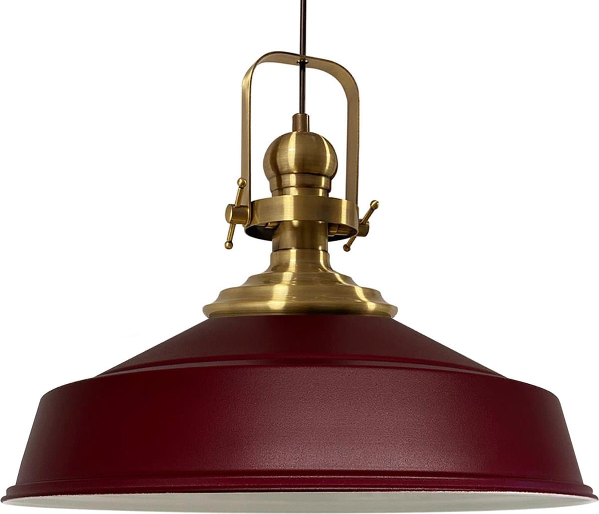 Bamyum Plafondlampen Metaal E27 Hanglamp Armatuur Lichtkap Industriële Retro Lampenkap - Bordeaux
