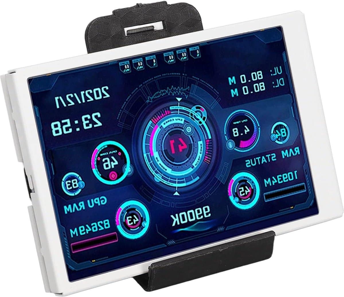 35 Inch IPS Full View Mini Scherm USB Type C PC Sensor Panel Display - CPU RAM Hard Disk Data Monitor - Ingebouwd in Meerdere Thema's (Wit)