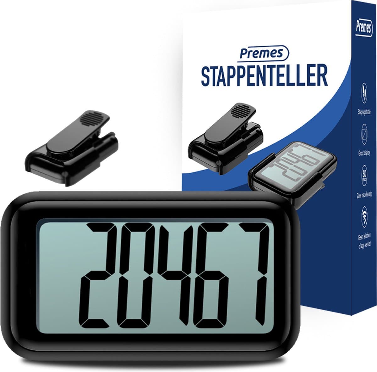 Premes - Stappenteller - Activity Tracker - Stappentellers - Broekzak - met Clip - Volwassenen - Kinderen - Wandelen - Kind - Heren - Dames