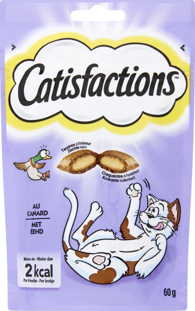 Catisfactions Kattensnoepjes - Eend - Kattensnack - 60 g - 1 zakje