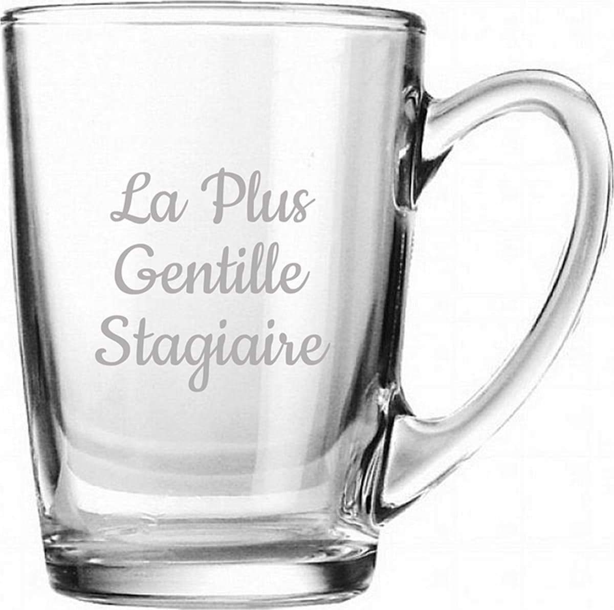 Theeglas gegraveerd - 32cl - La Plus Gentille Stagiaire