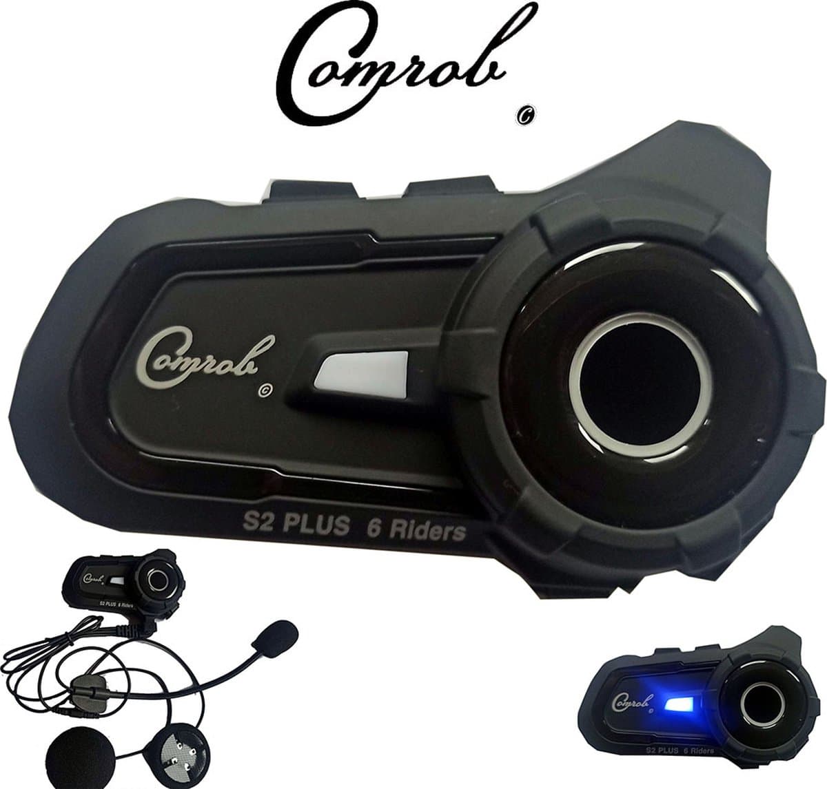 1 stuk S2 plus Motor intercom systeem Bluetooth 5.1 800-1000 meter FM radio, GPS, Smartphone 6 rijders in een groepsgesprek mogelijk