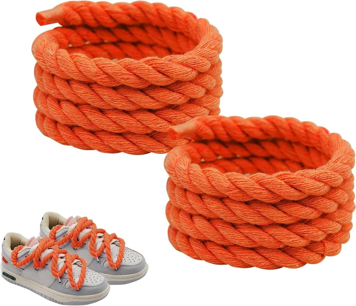 Ronde gevlochten veters 150 cm voor trainers, hardloopschoenen en sportschoenen - 8 mm dik, 1.1 paar