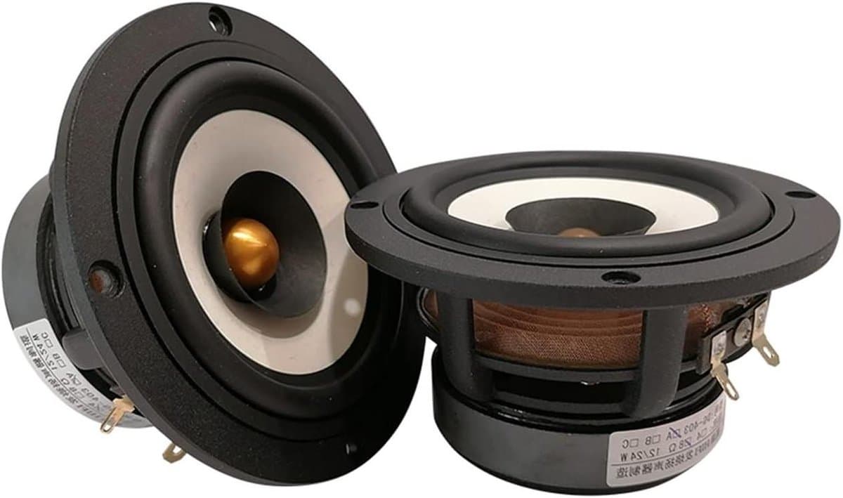 Boekenplank Luidsprekers - Speaker Drivers - Muziek Luisteren - Gegoten Aluminium Frame - 4 Inch - Zwart