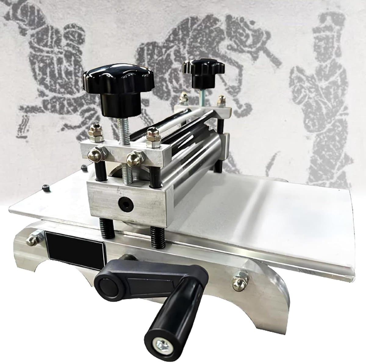 Handmatige Drukpers - Etsgereedschap Vlakbedpers - Kunst Prints Maken - Instelbare Rolhoogte - 35 x 17 cm - Zwart