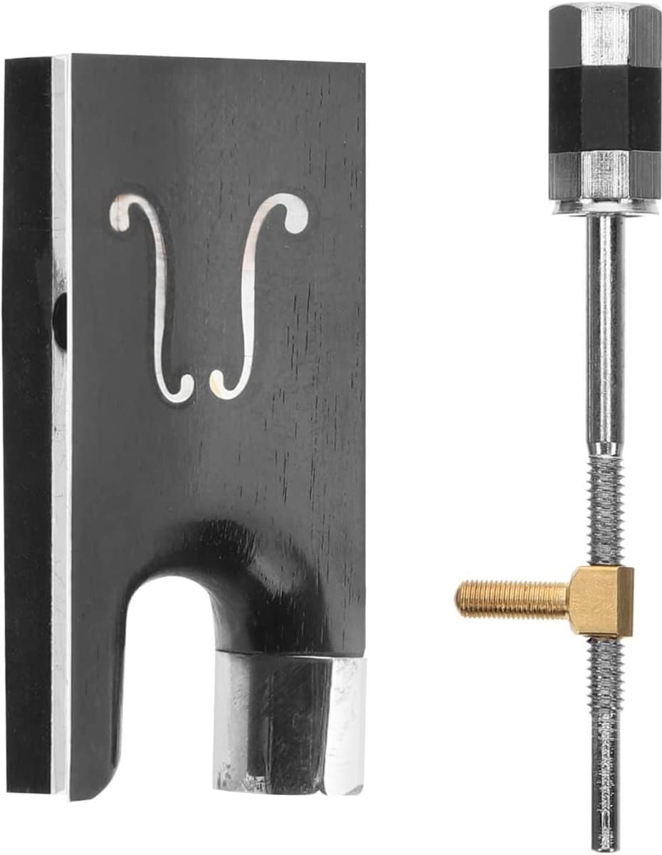 Vervangende Strijkstok Kikker - Strijkstok Onderdeel - Muziek Maken - Inclusief Schroef - 6.2x1.3cm - Zwart