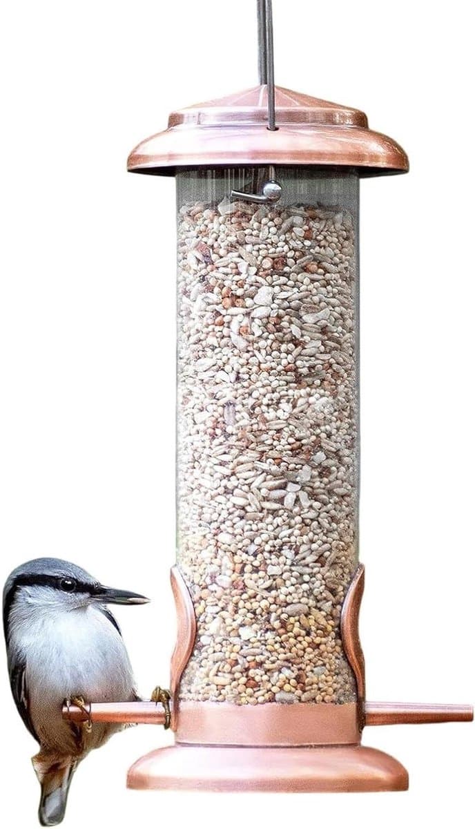 Vogelvoederhuis - Voederstation Buiten - Vogels Voeren - Weerbestendig Koper - 27.5 x 14.2 x 13.6 cm - Meerkleurig