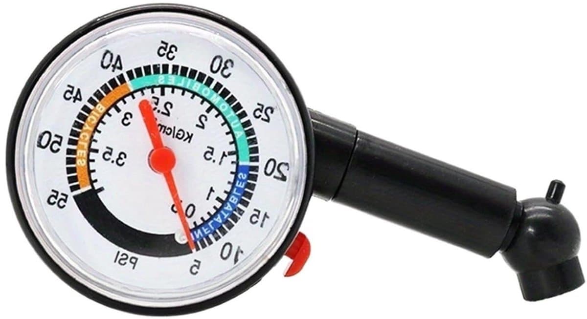 Draagbare Bandenspanner - Mechanische Meter - Banden Controleren - Gemakkelijk Af Te Lezen - Compact Formaat - Zilverkleurig