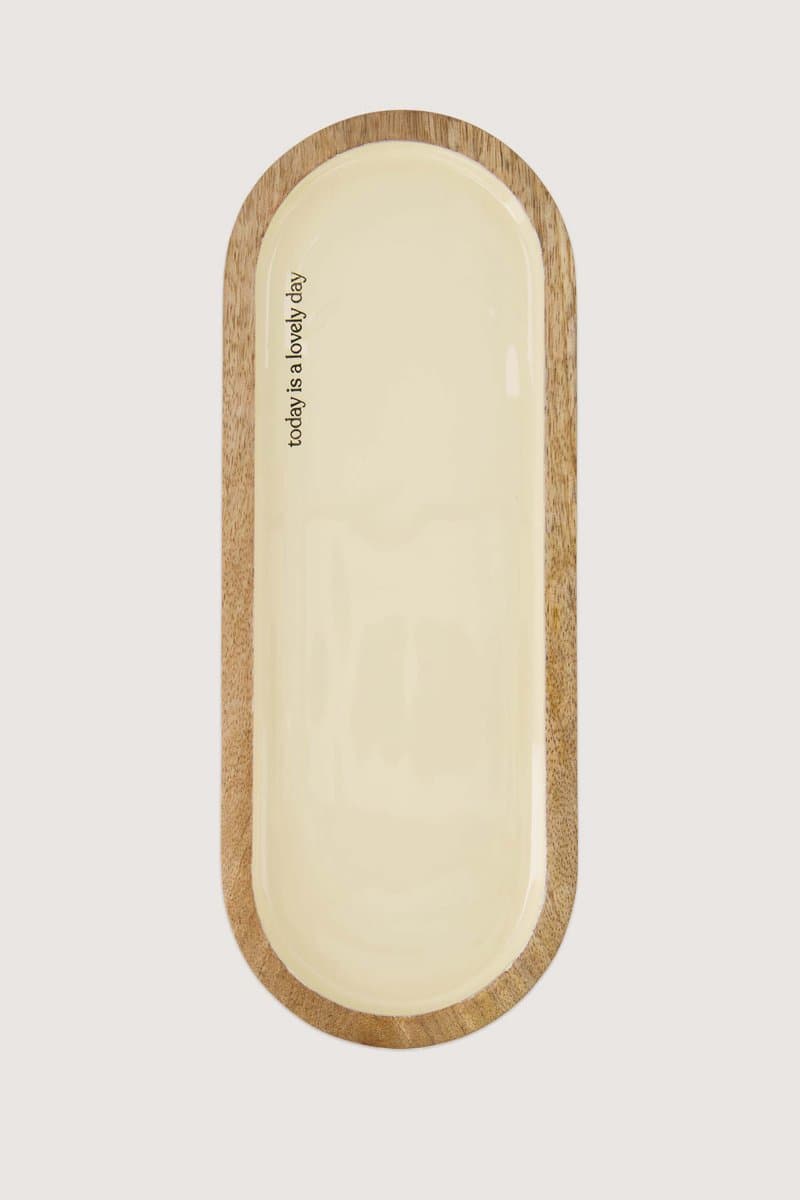 Zusss Serveerplank Hout Today Is A Lovely Day Beige