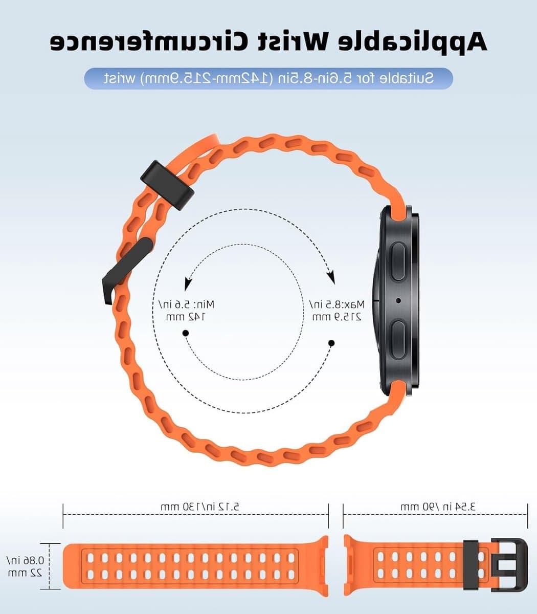 Sportieve en Ademende Siliconen Horlogeband voor Samsung Galaxy Watch 8 en 8 Classic - 40mm en 44mm, Geschikt voor Mannen en Vrouwen