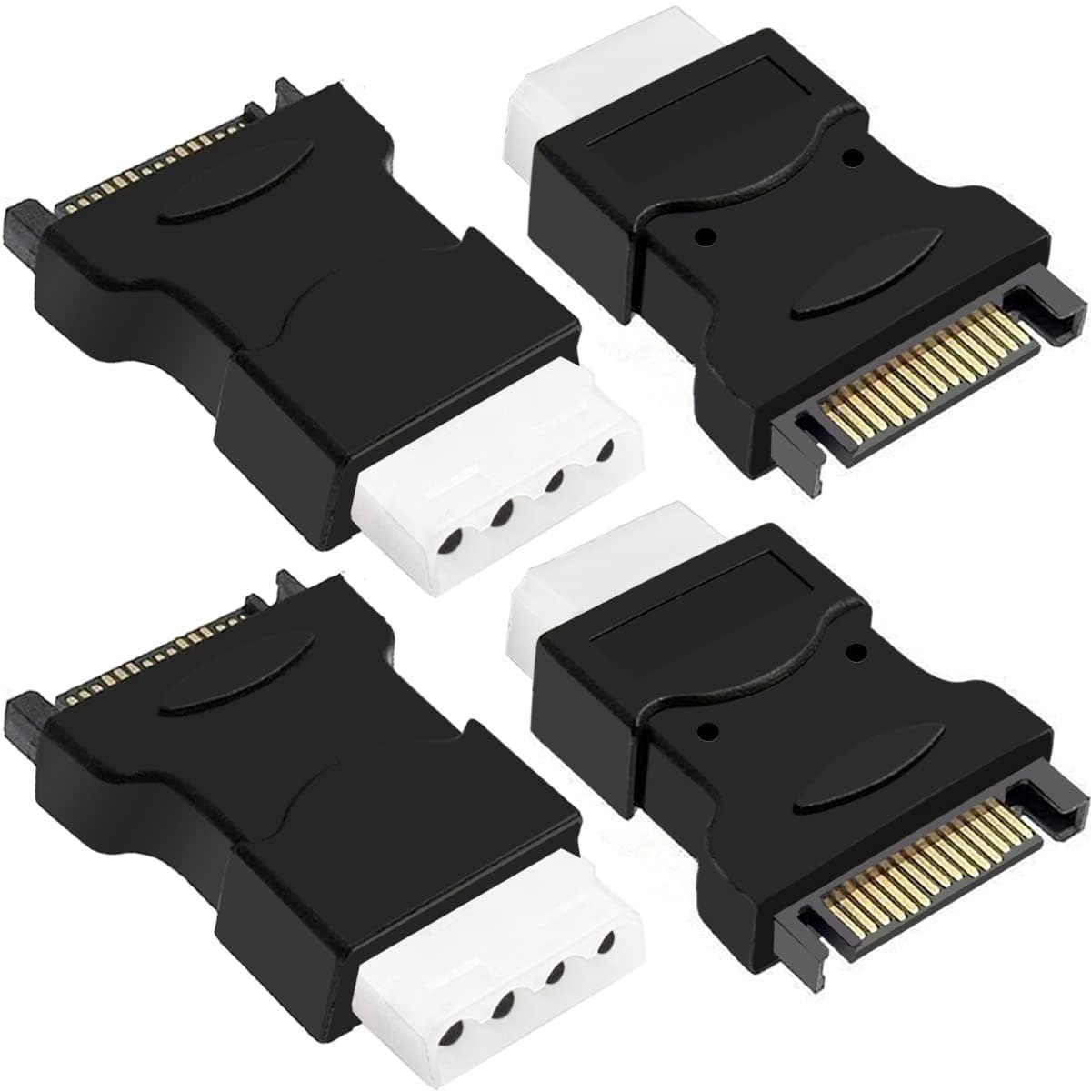 Allecto - SATA naar Molex 4Pin Adapter - HDD Voedingskabel - Converter voor Voeding - Ideaal voor PC - Geschikt voor HDD - 2 stuks