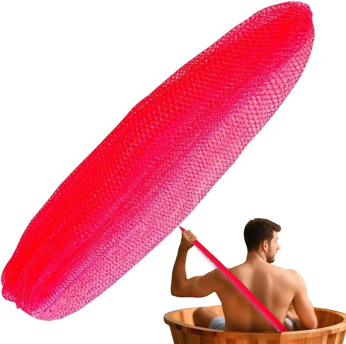 Netspons Douche - Rugscrubber Lichaamsdoek - Efficiënte Reiniging - Dubbele Functie - 20 x 100 cm - Blauw