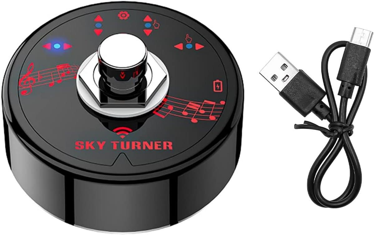 Draadloze Bluetooth Voetpedaal voor Pagina Omdraaien - USB Oplaadbaar voor Tablet en Smartphone