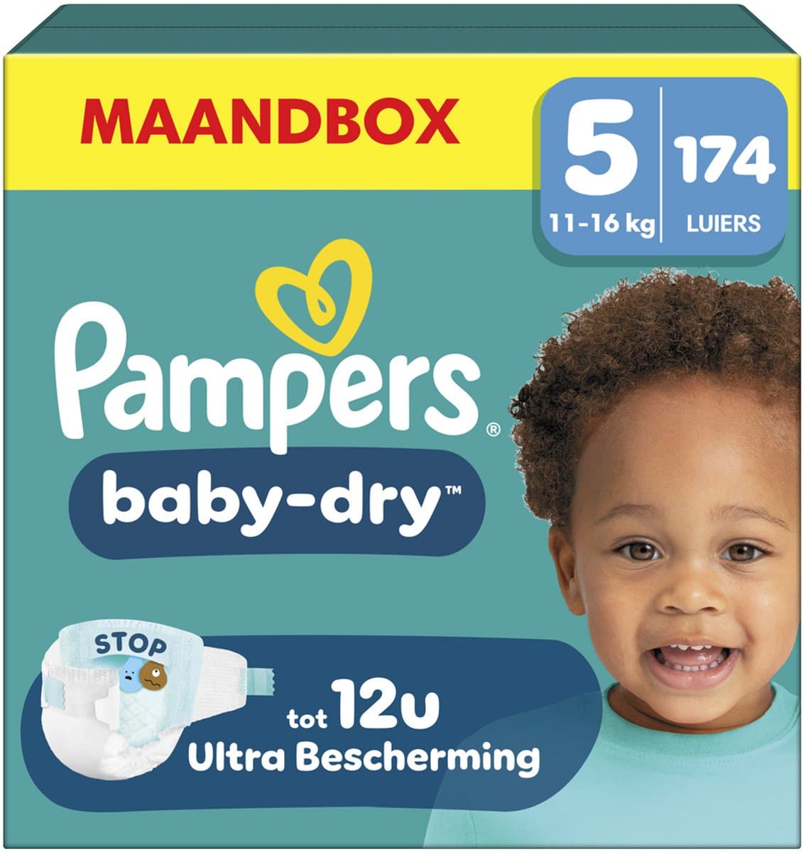 Pampers Baby-Dry Luiers Maat 5– Maandbox 174 Luiers
