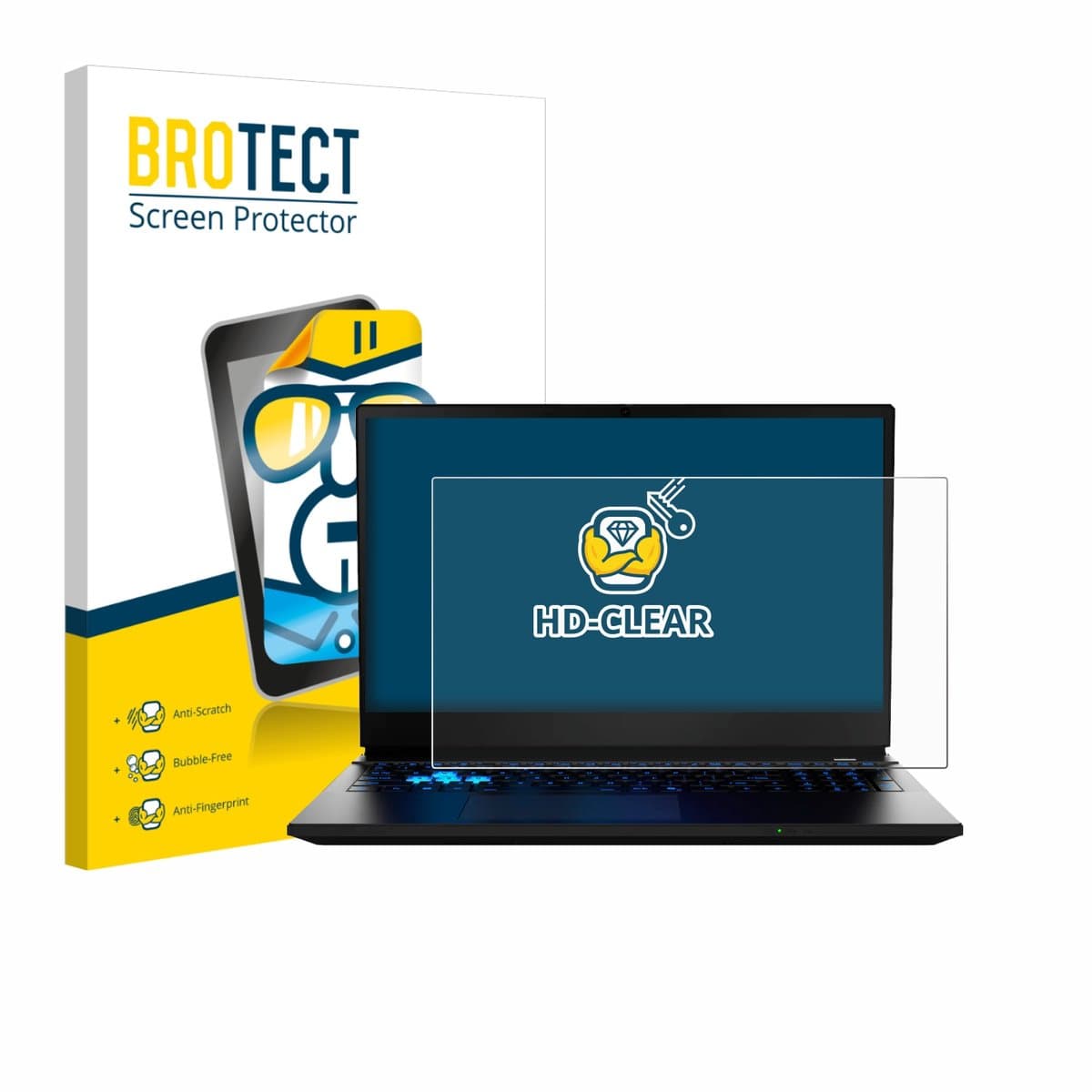BROTECT - Screenprotector voor MEDION Erazer Deputy 15 P1 - Folie Beschermfolie transparant