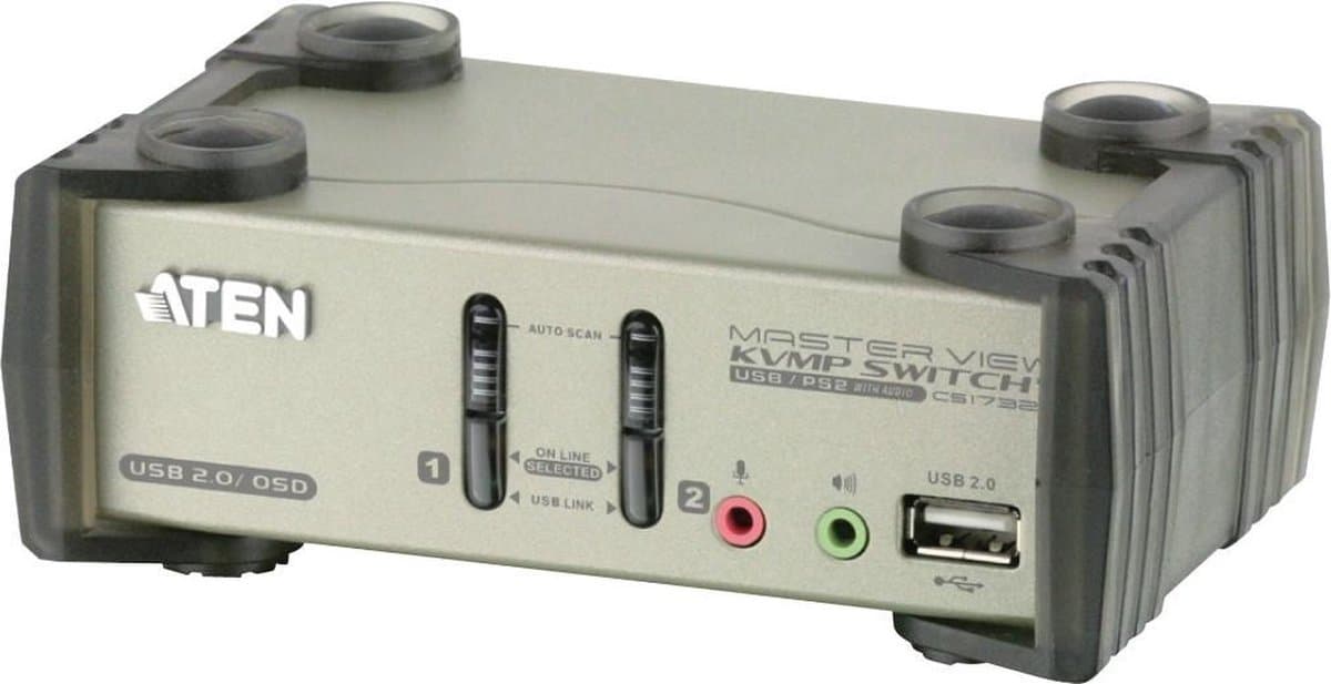 2-Poorts KVM Switch Zwart/Zilver