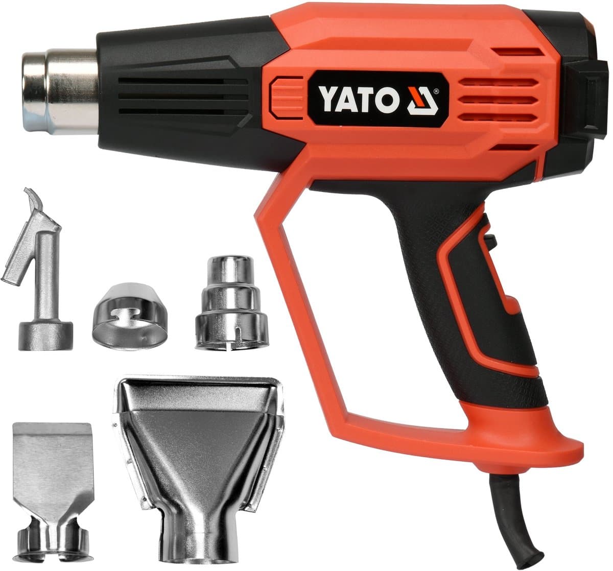 YATO YT-82295 - Elektrisch Heteluchtpistool - 2000W - Regelbare Temperatuur 50-600°C - Inclusief 5 Mondstukken
