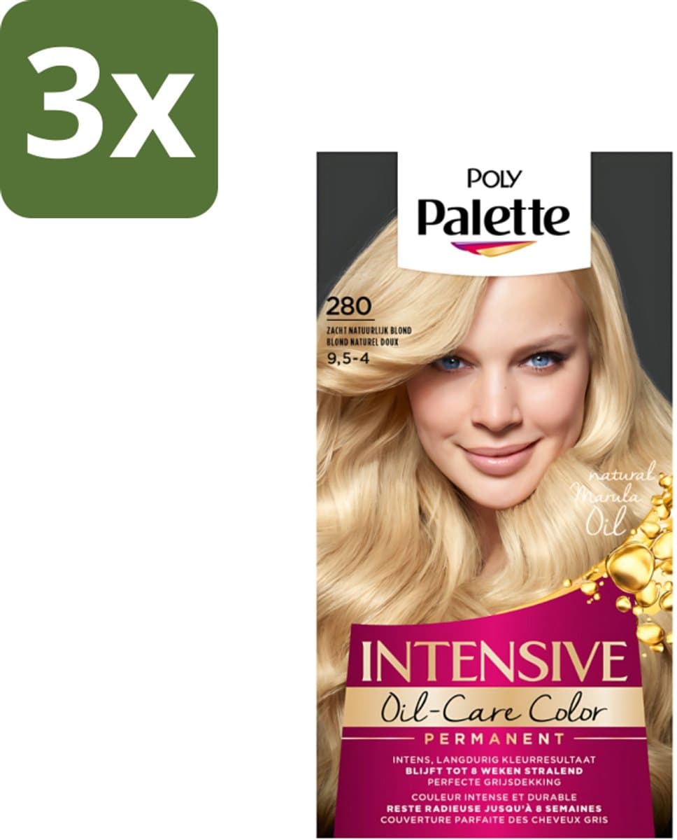 Poly Palette - Haarverf - Zacht Natuurlijk Blond 280 - 115ml - Bulkverpakking - 3 stuks