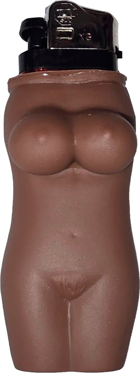Humoristische Donkerbruine Aansteker met Vrouwelijk Torso – Ondeugende Gadget voor Feestjes & Cadeaus