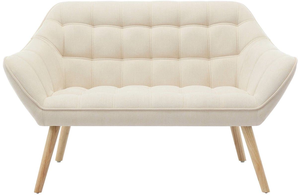 Vente-unique Tweezitsbank van beige stof CASERTA