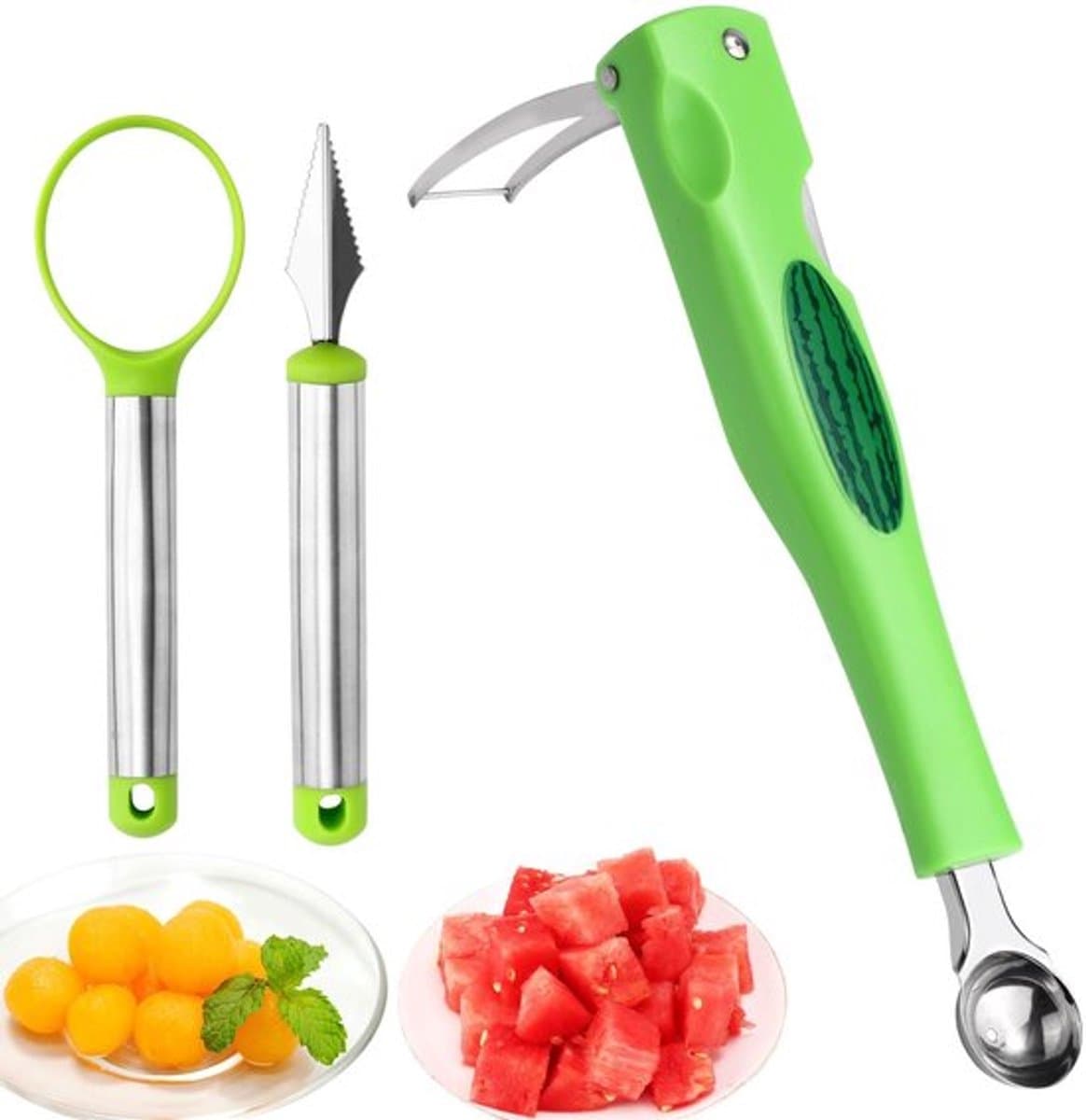 Dailygoody Watermeloensnijderset - fruitschepper en scherp mes